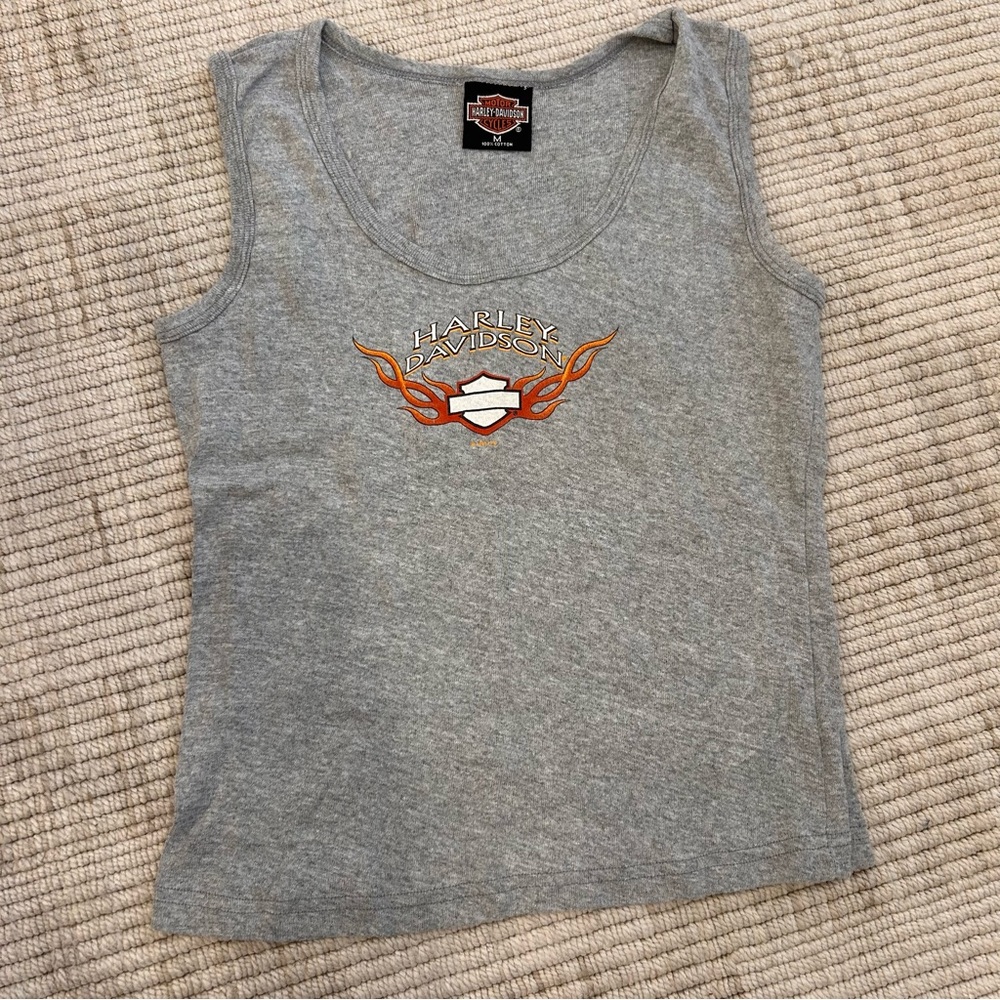 Harley-Davidson Gray Cotton tank top size medium